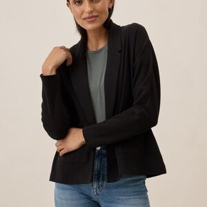 Pact Women's Black Airplane Relaxed Blazer XL